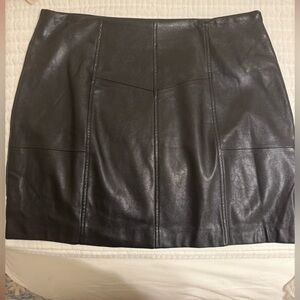 Missguided Black Leather Mini Skirt